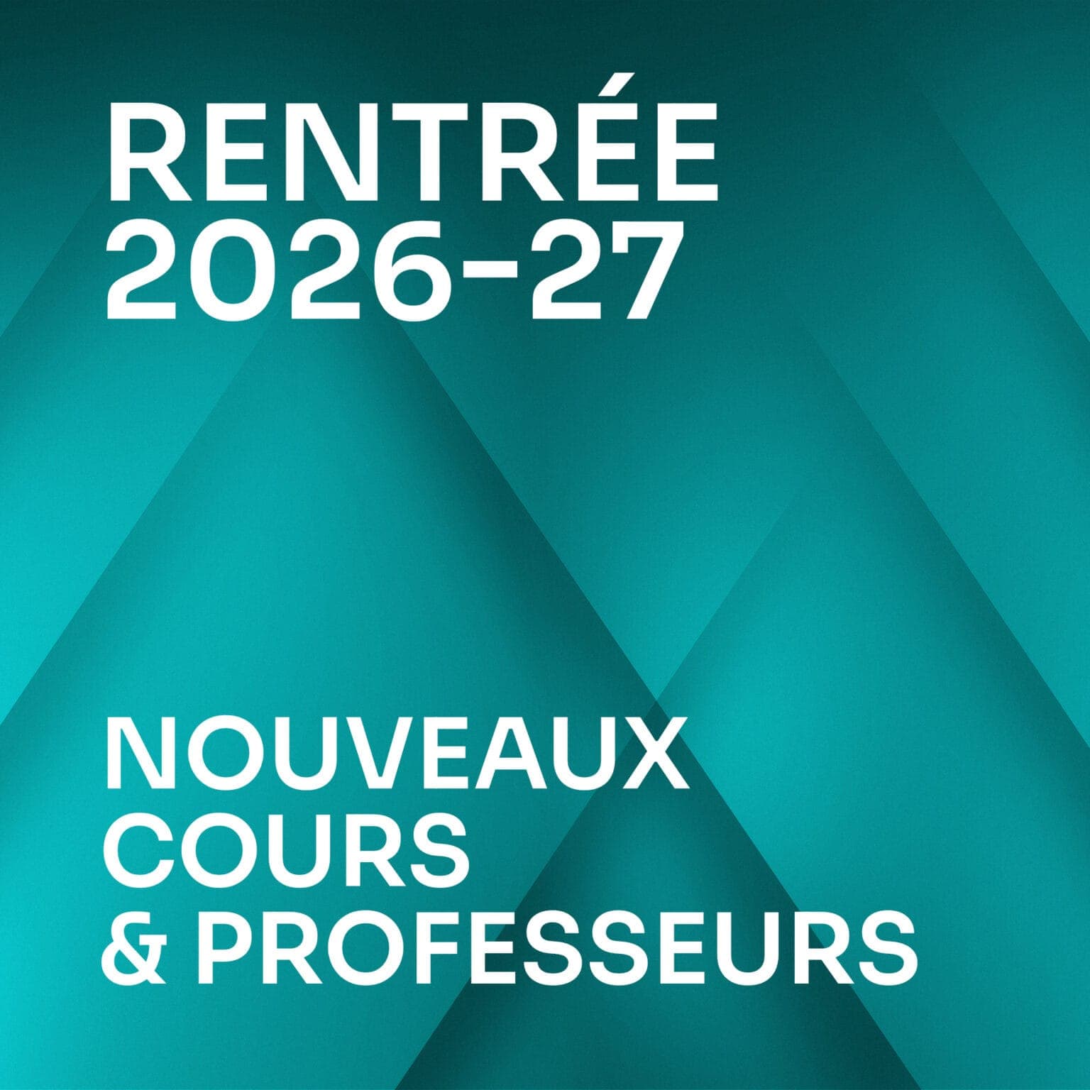 Nouveaux cours & professeurs